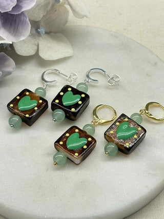Love all boxed up earrings - brown