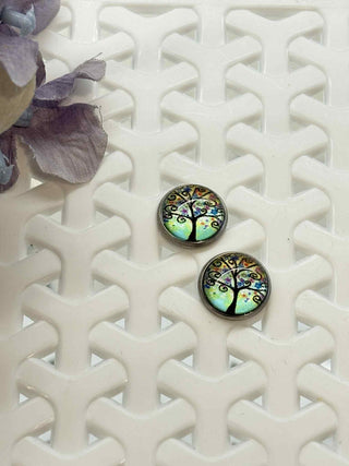 Life at its best cabochon stud - happy bunch