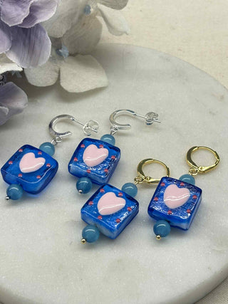 Love all boxed up earrings - light pink
