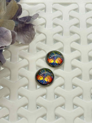 Life at its best cabochon stud - lifestyle