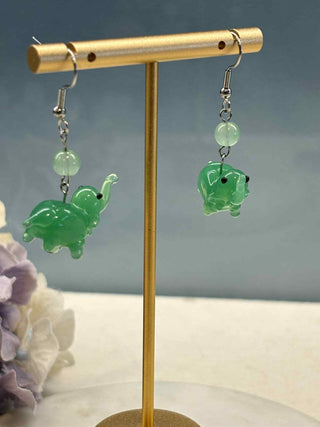 Cute glass elephant earrings