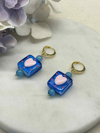 Love all boxed up earrings - light pink