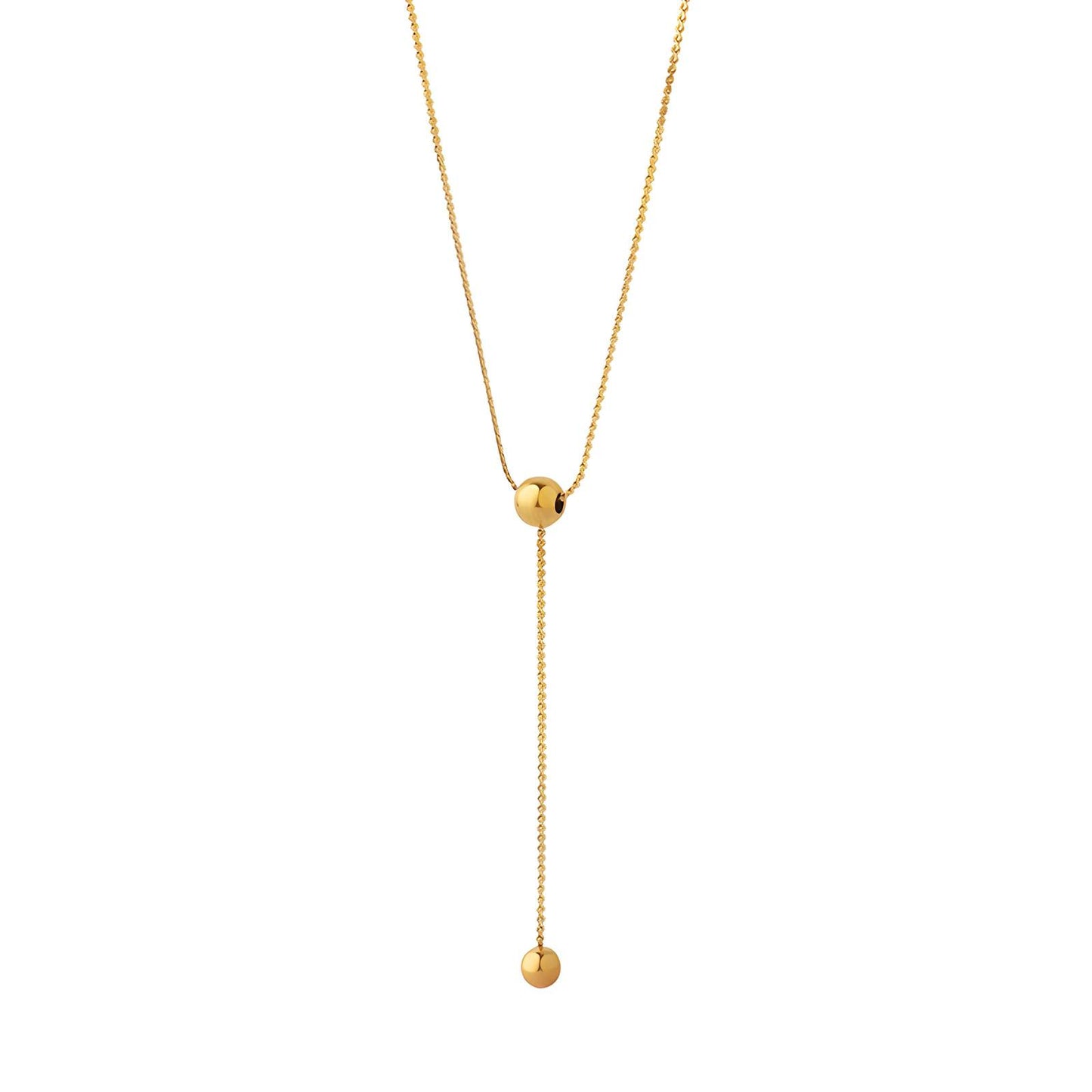 Single droplet gold necklace