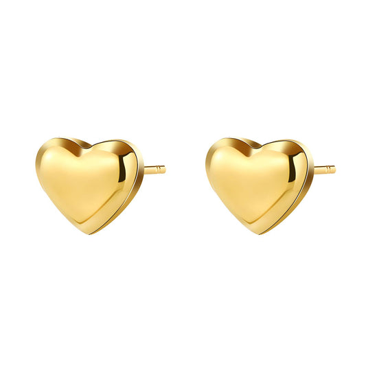 Love heart gold earrings