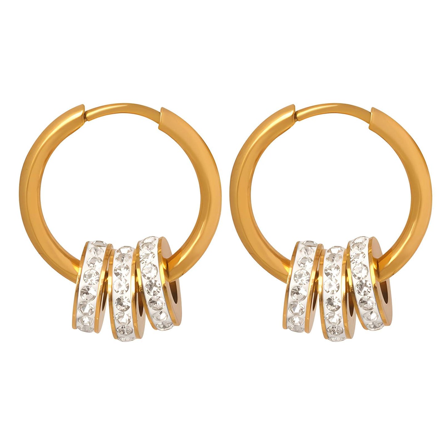 Three rings of bling gold earrings - more available soon!