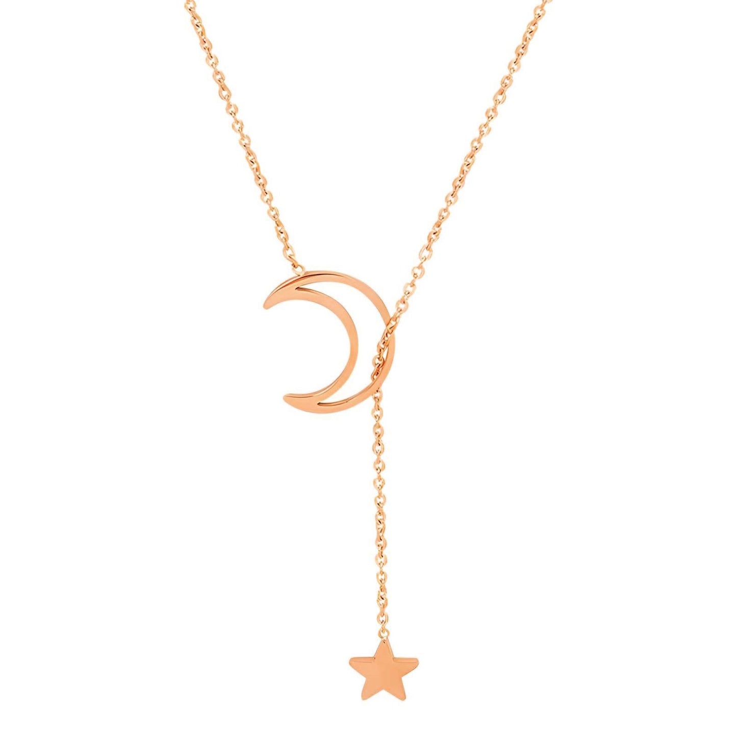 To the moon and stars necklace - gold