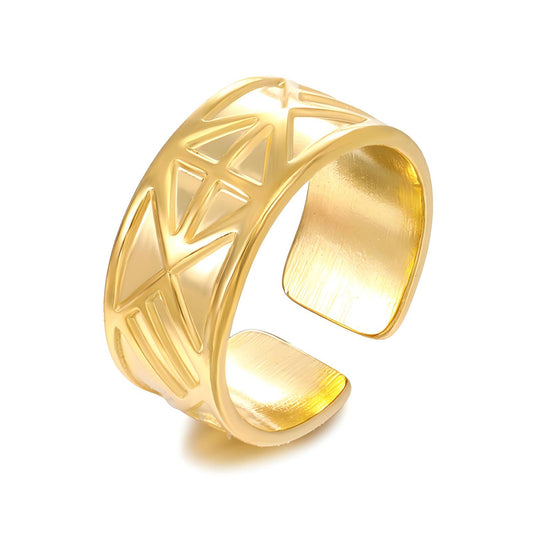 Aztec print gold ring - size 7 – Tarnish Proof Jewellery