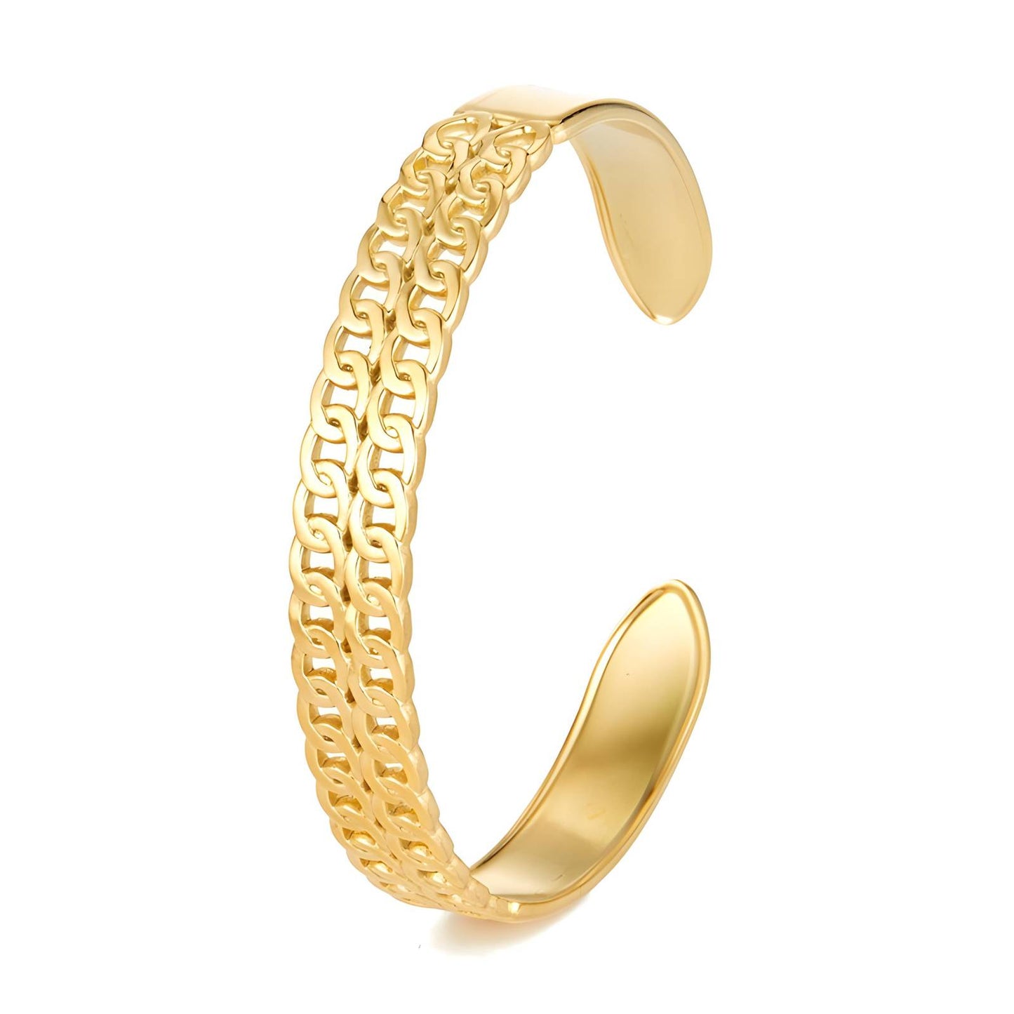 Chain lattice gold bangle