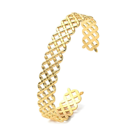 Open lattice gold bangle – Tarnish Proof Jewellery