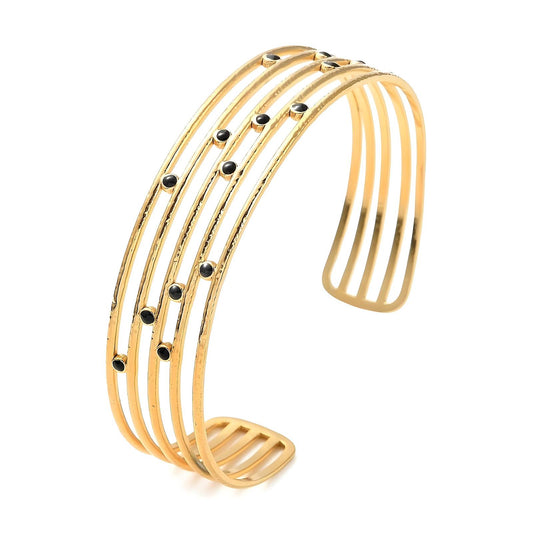 Read the dots gold bangle