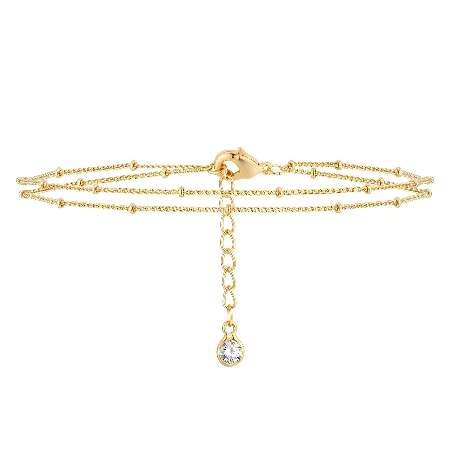 Double plain gold double bracelet