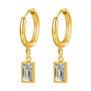 Drop of clear bling hoop earrings – Tarnish Proof Jewellery