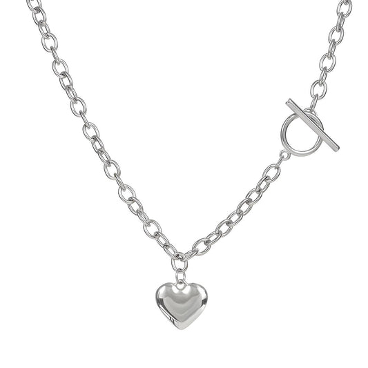 Lock your love in silver chain necklace