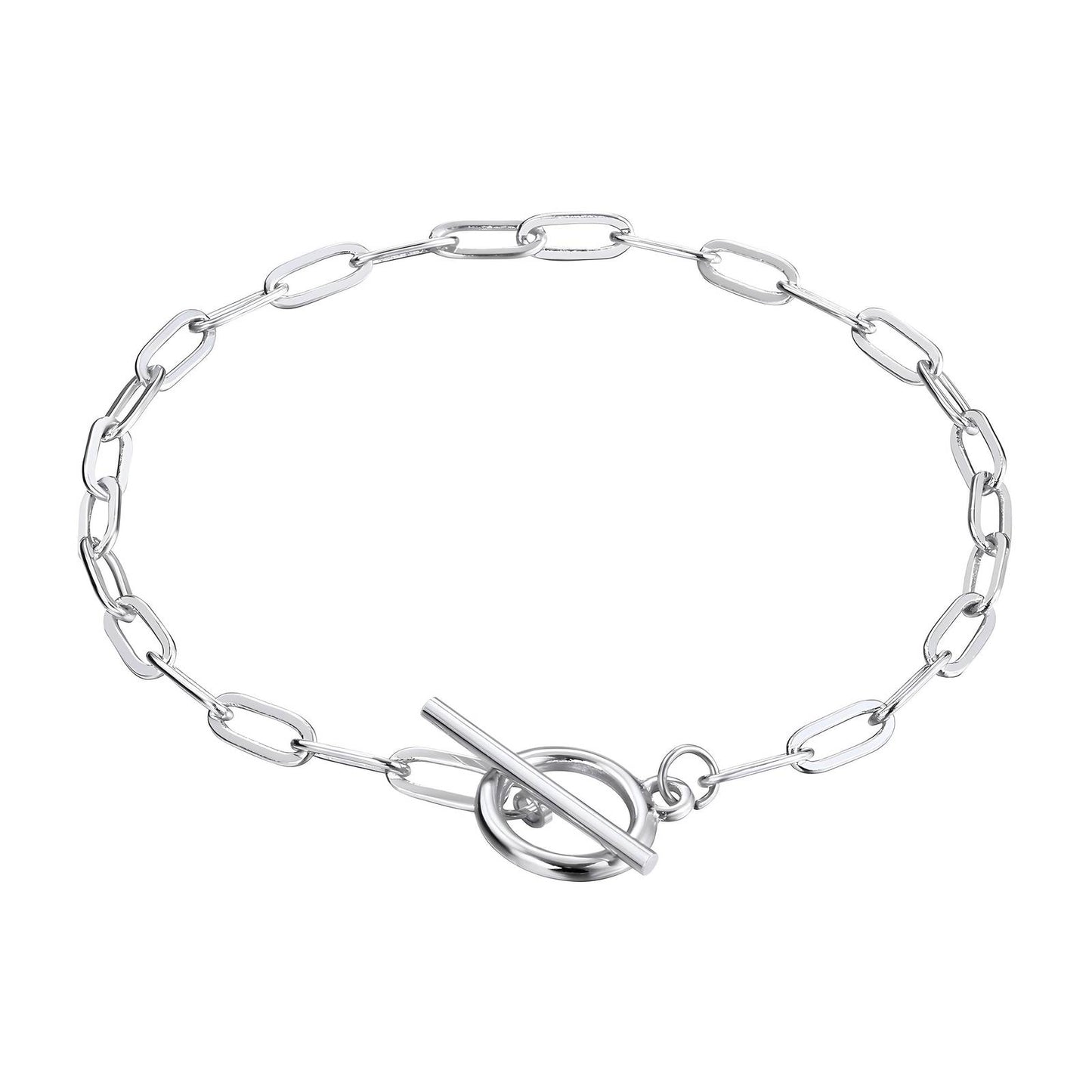 Link through me open chain bracelet - silver