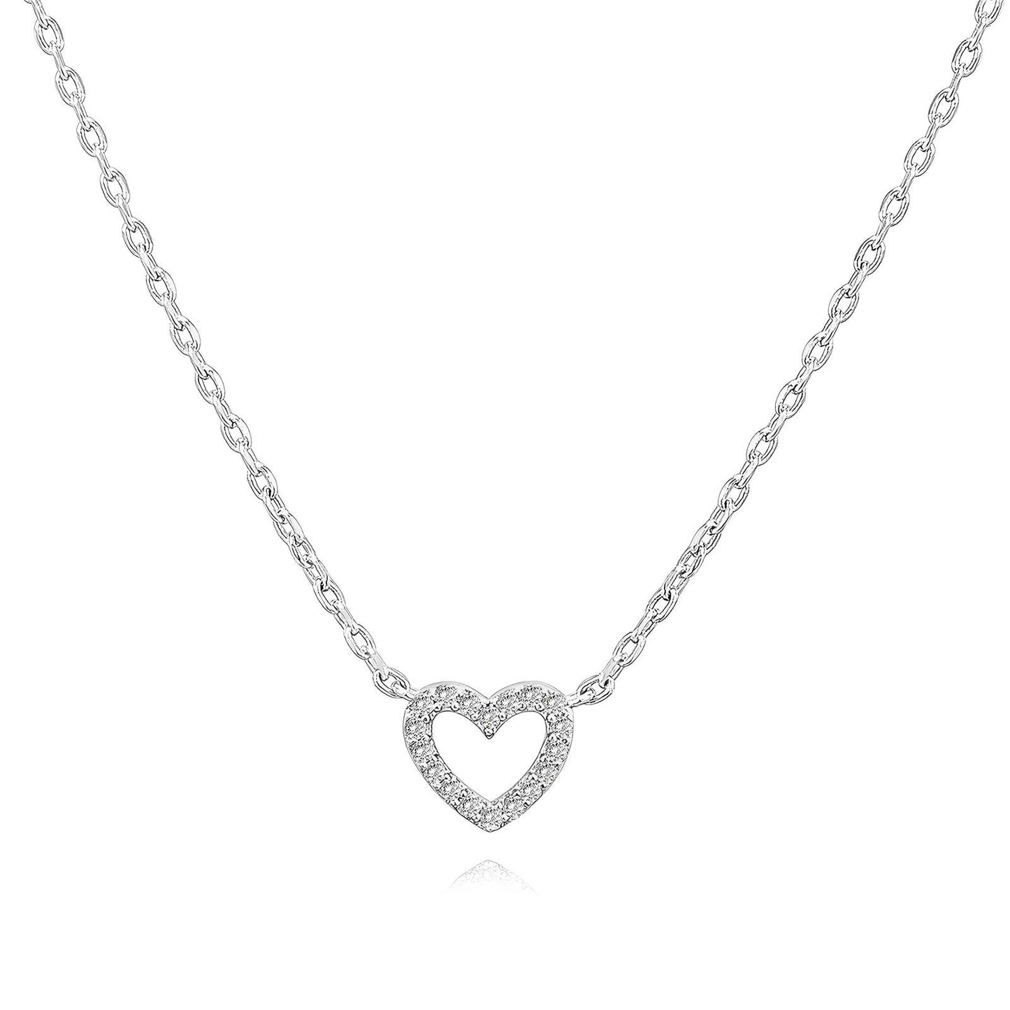 Where my heart is silver necklace