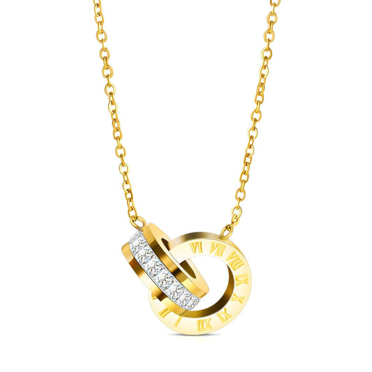Rings on time gold necklace