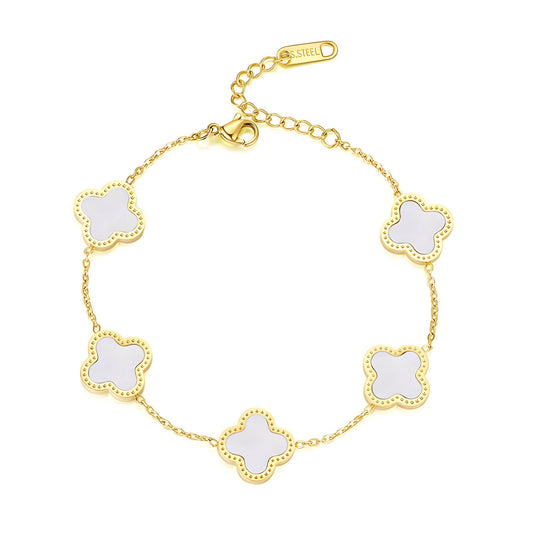 Four leaf clover bracelet - white – Tarnish Proof Jewellery