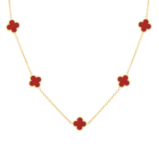 Four leaf clover necklace - red – Tarnish Proof Jewellery