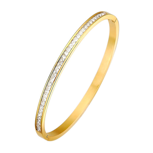 Half court gold bangle