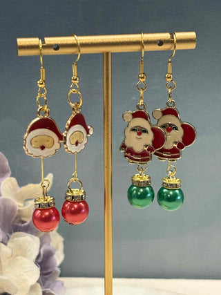 Santa with Bauble Christmas earrings