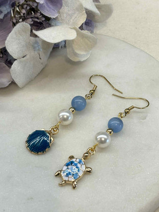 Under the Sea drop earrings - blue