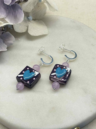 Love all boxed up earrings - purple