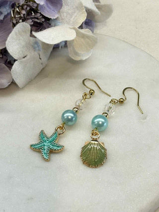 Under the Sea drop earrings - green