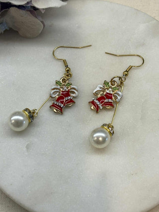 Christmas time with Bauble Christmas earrings