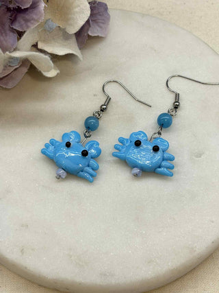 Cute glass crab earrings