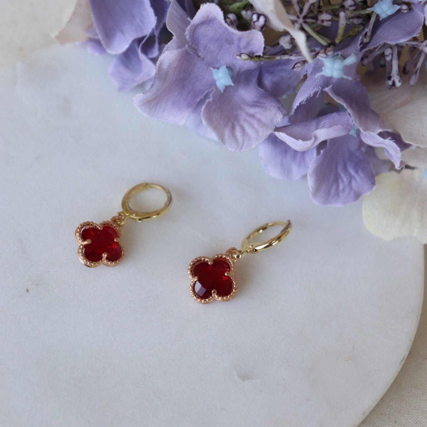 Lialah Earrings - Ruby Red