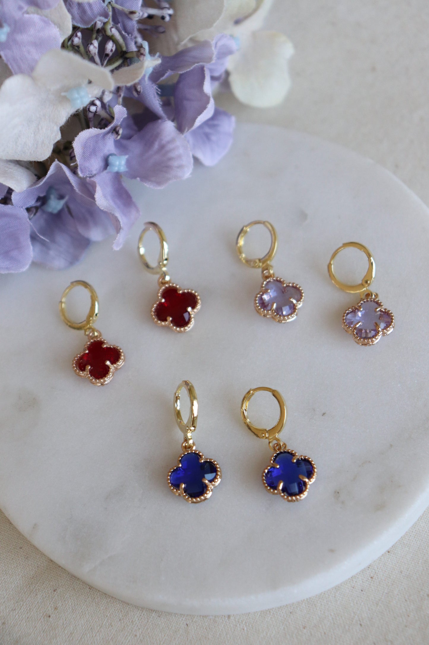 Lialah Earrings - Ruby Red