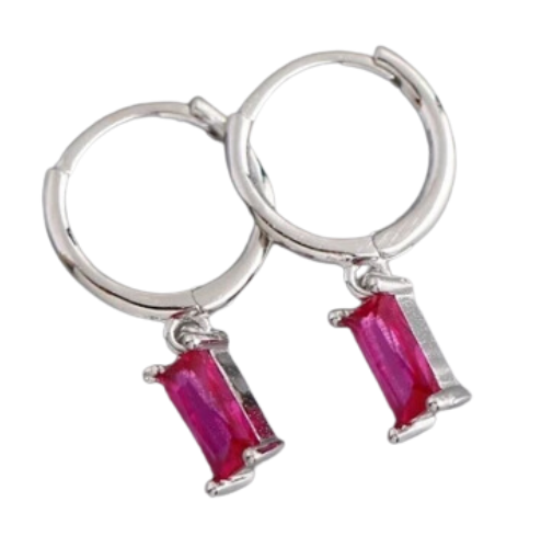 Dangling earring - pink stone – Tarnish Proof Jewellery