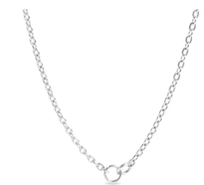 Connector charm necklace - silver (for flower charms)