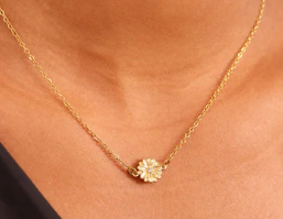 Connector charm necklace - gold (for flower charms)