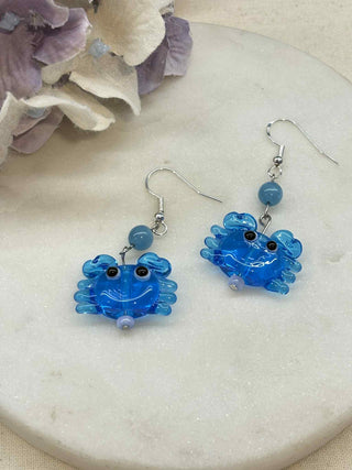 Cute glass crab earrings