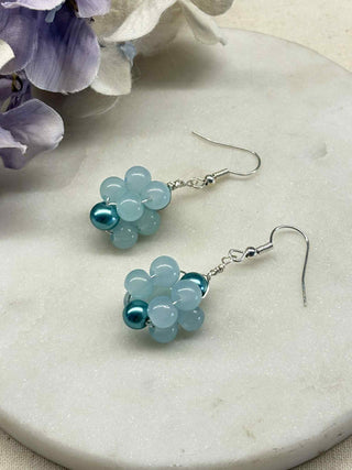 Blue fun hook earrings