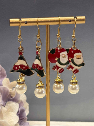 Christmas trees with Bauble Christmas earrings