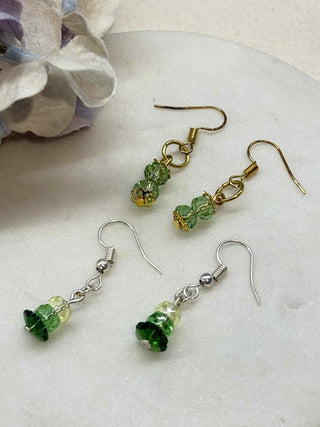 Green dream drop earrings