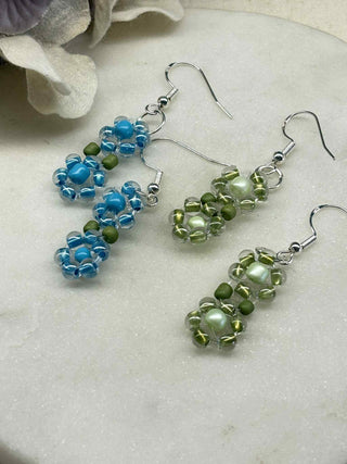 Twice the daisy beaded earring
