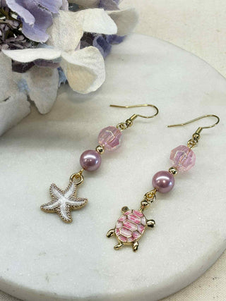 Under the Sea drop earrings - pink