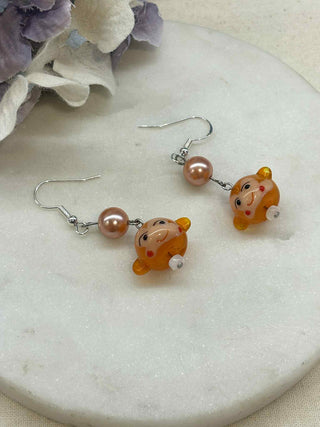 Animal world glass earrings
