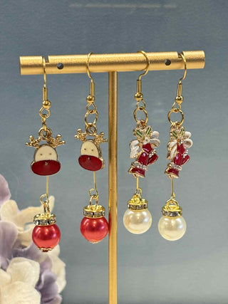 Christmas time with Bauble Christmas earrings