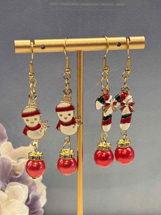 Christmas time with Bauble Christmas earrings