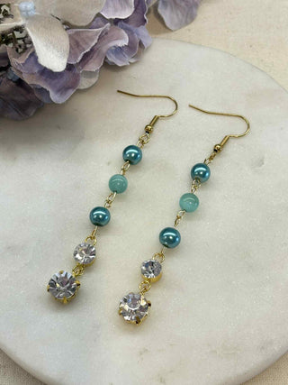 Aqua shining drop earrings