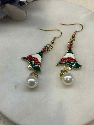 Christmas trees with Bauble Christmas earrings