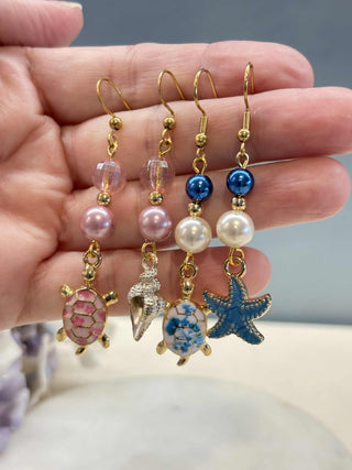 Under the Sea drop earrings - blue