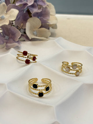 Droplets of colour gold ring - multiple colours