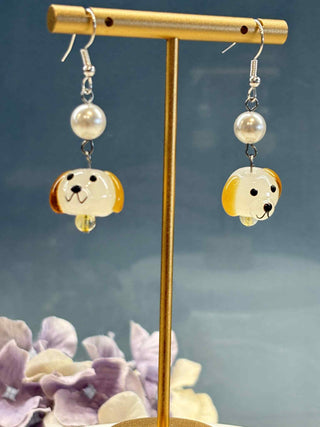 Animal world glass earrings