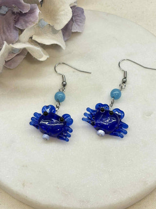 Cute glass crab earrings