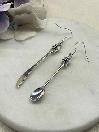 What the fork, knife and spoon earrings
